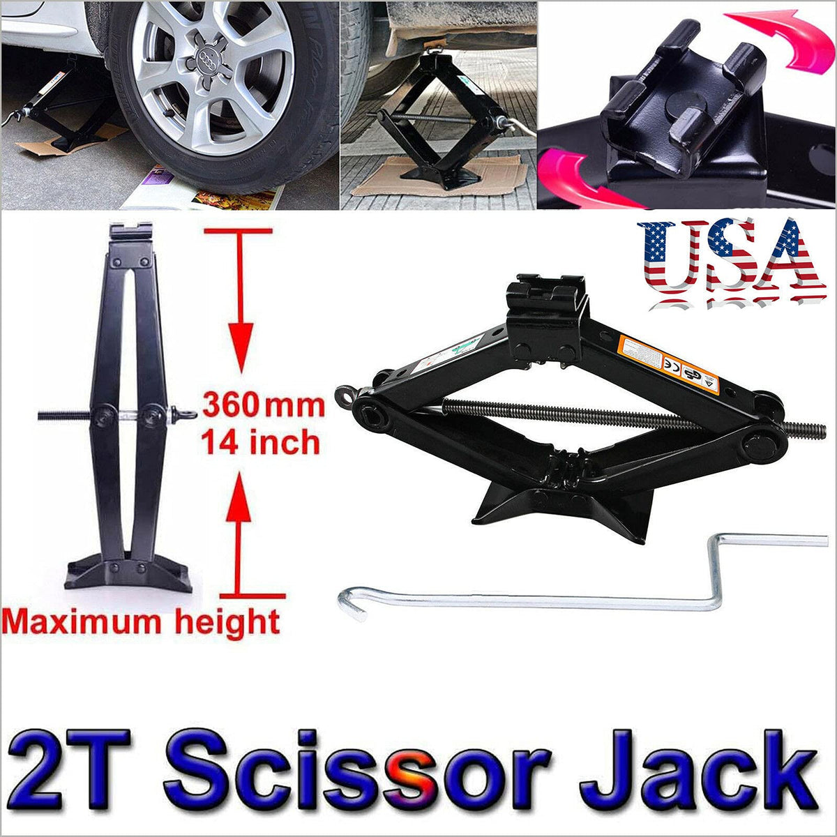 Spare Tire Tool Kit with Scissor Jack 2 Ton Z493862