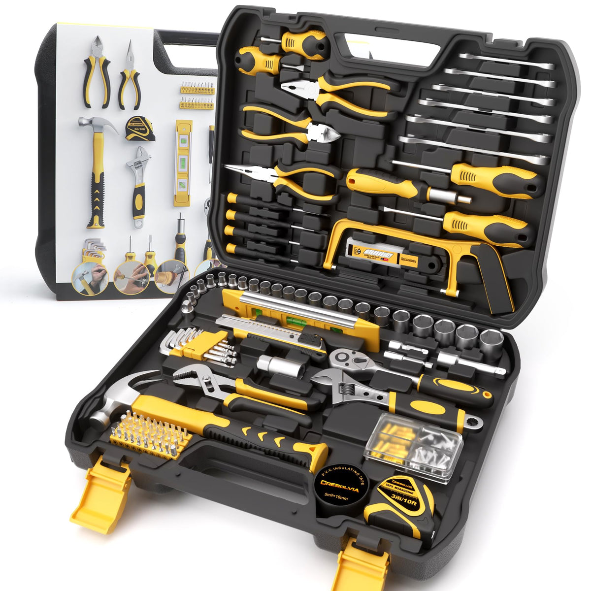 199 Piece Tool Kit with Socket Wrench Tool Box Case L81353