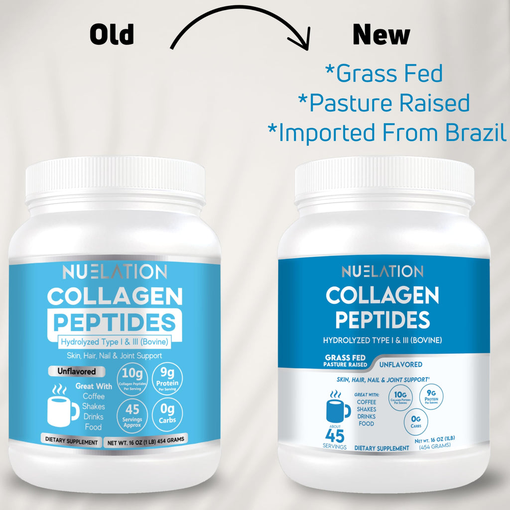 Grass Fed Hydrolyzed Bovine Collagen Peptides Powder 1LB Unflavored F22033