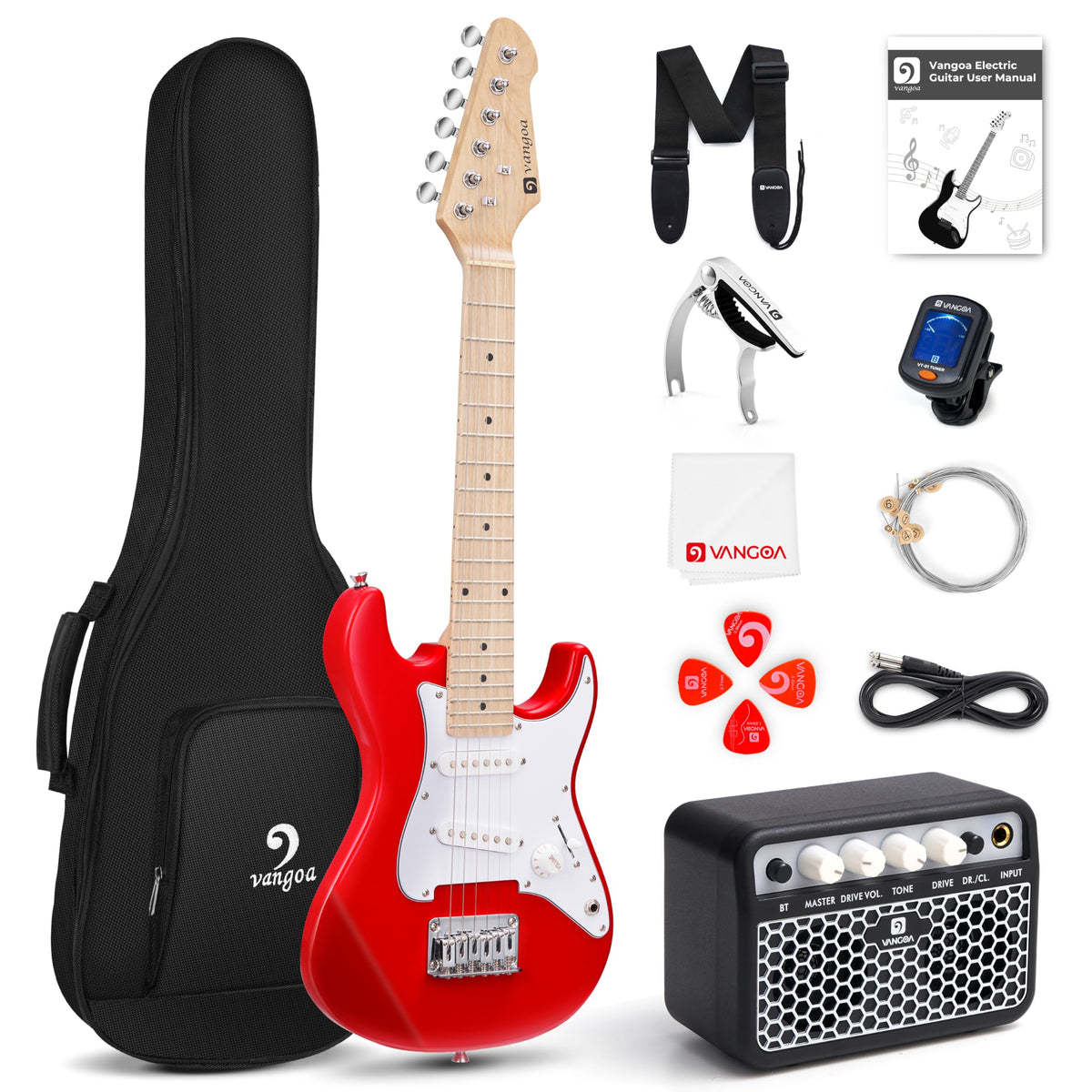 30 Inch Kids Electric Guitar Starter Kit with Amp Red U14923