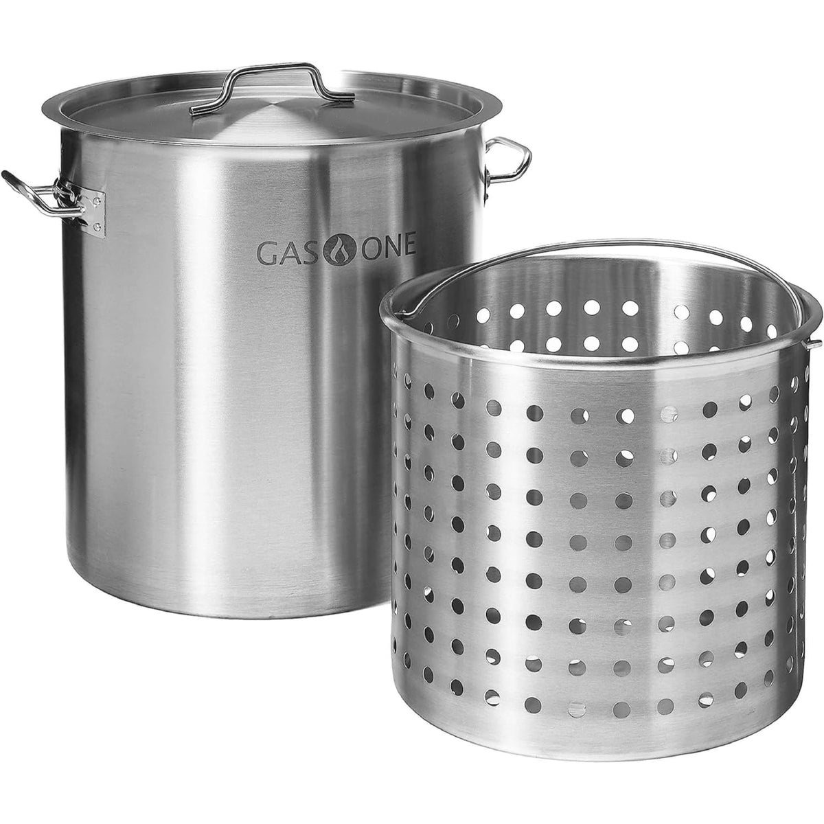 Stainless Steel 53qt Stockpot with Basket and Lid F3268