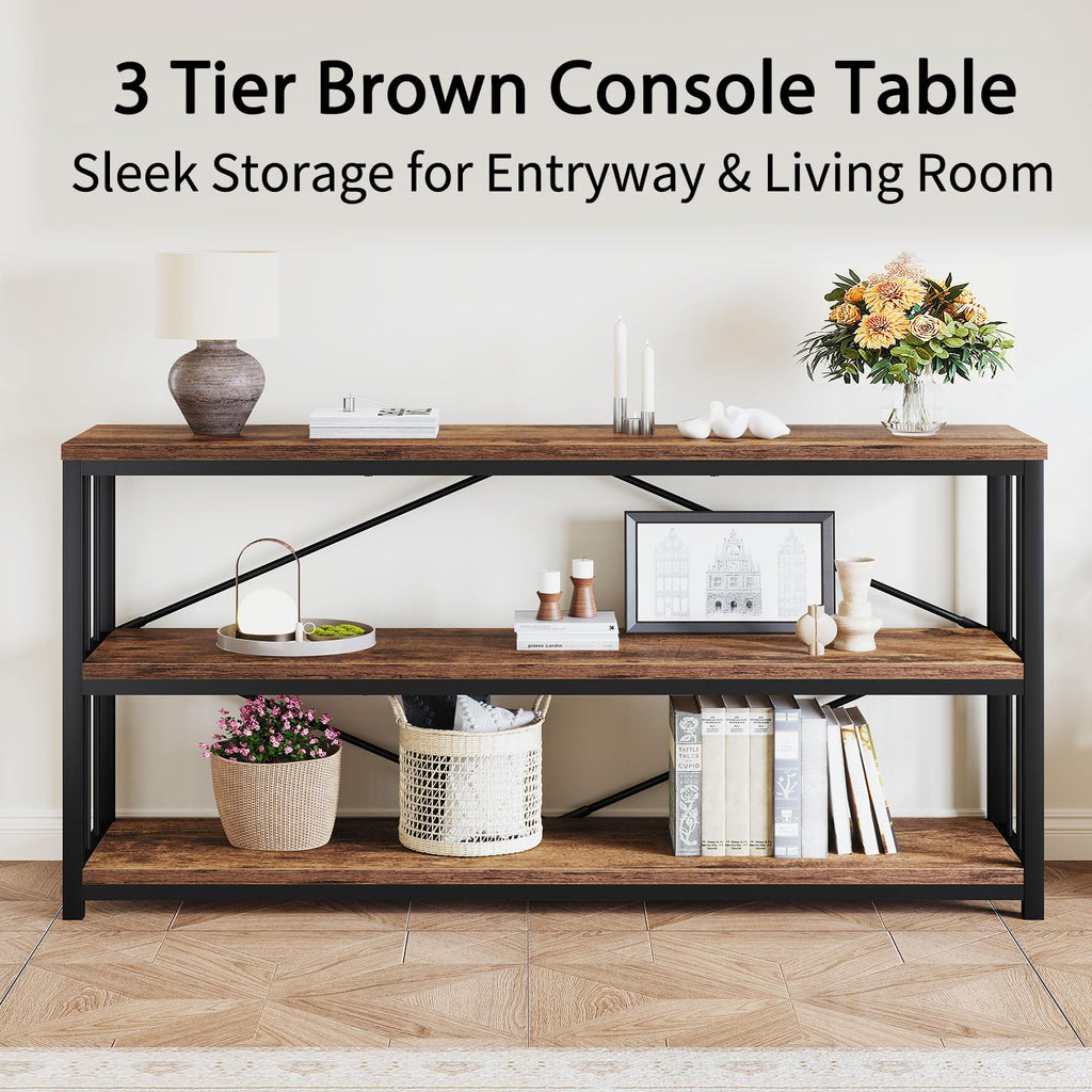 70 Inch Rustic Brown Console Table Z567867