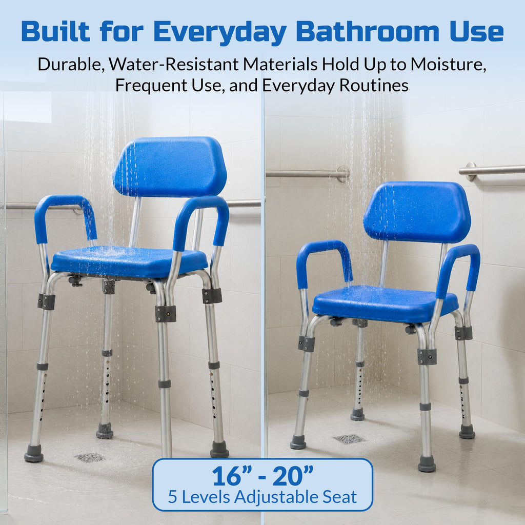 Padded Shower & Bath Chair with Armrests and Back X807412