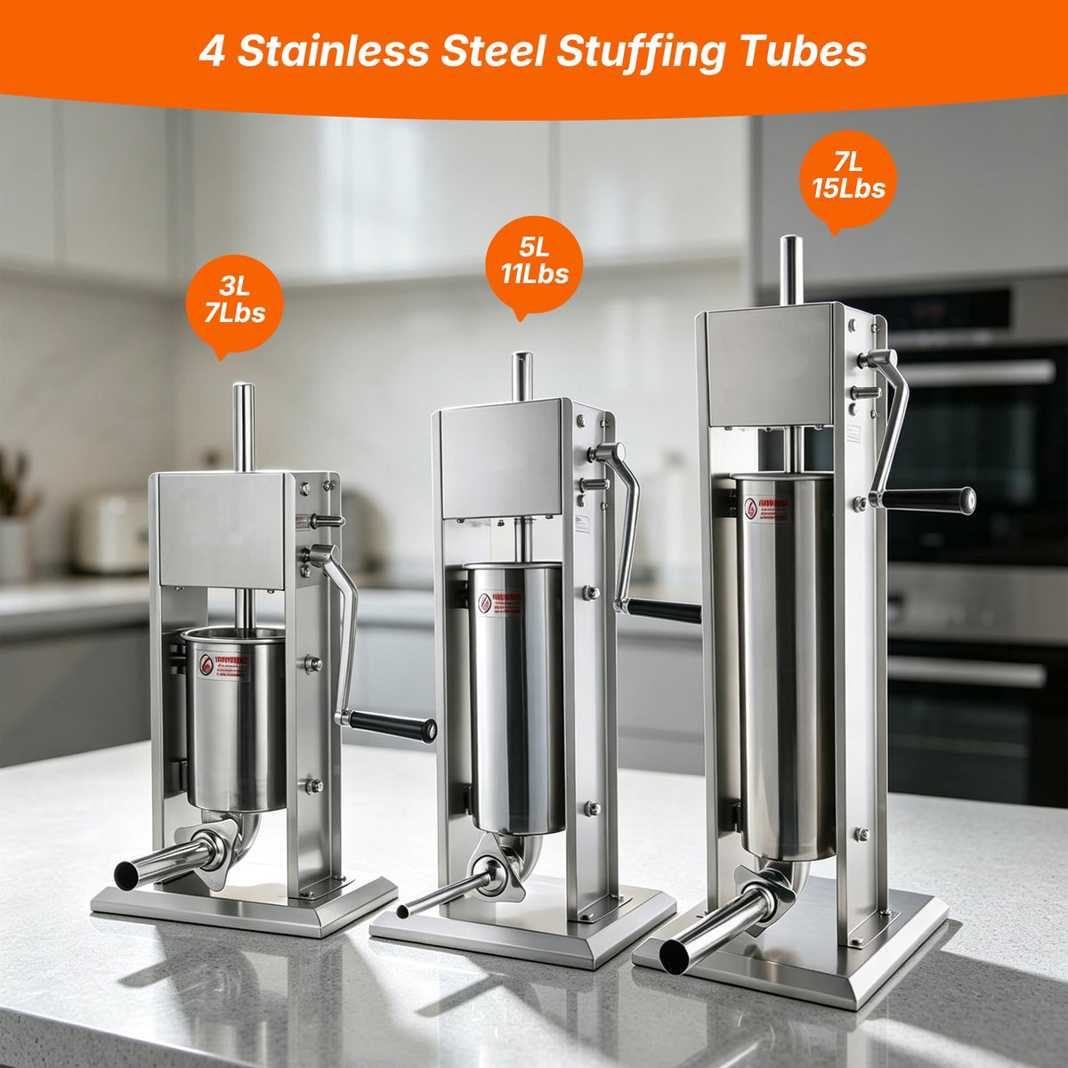 Stainless Steel Vertical Sausage Stuffer 15Lb Y994207