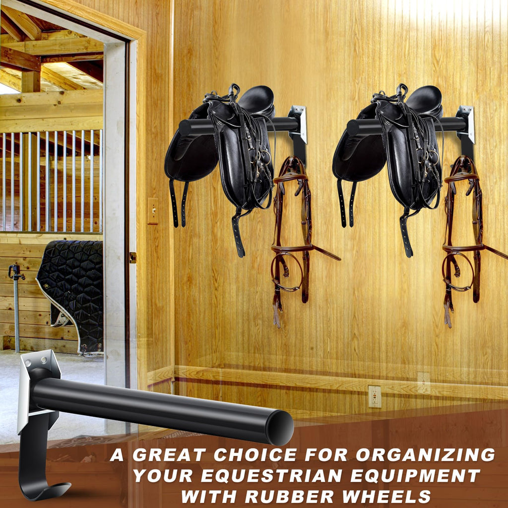 2 Pcs Wall Mount Saddle Rack with Bridle Holder M35248