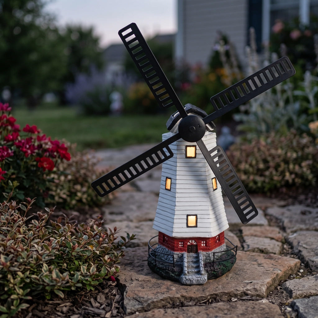 Solar Powered Lighthouse Statue 13 inch Y4943