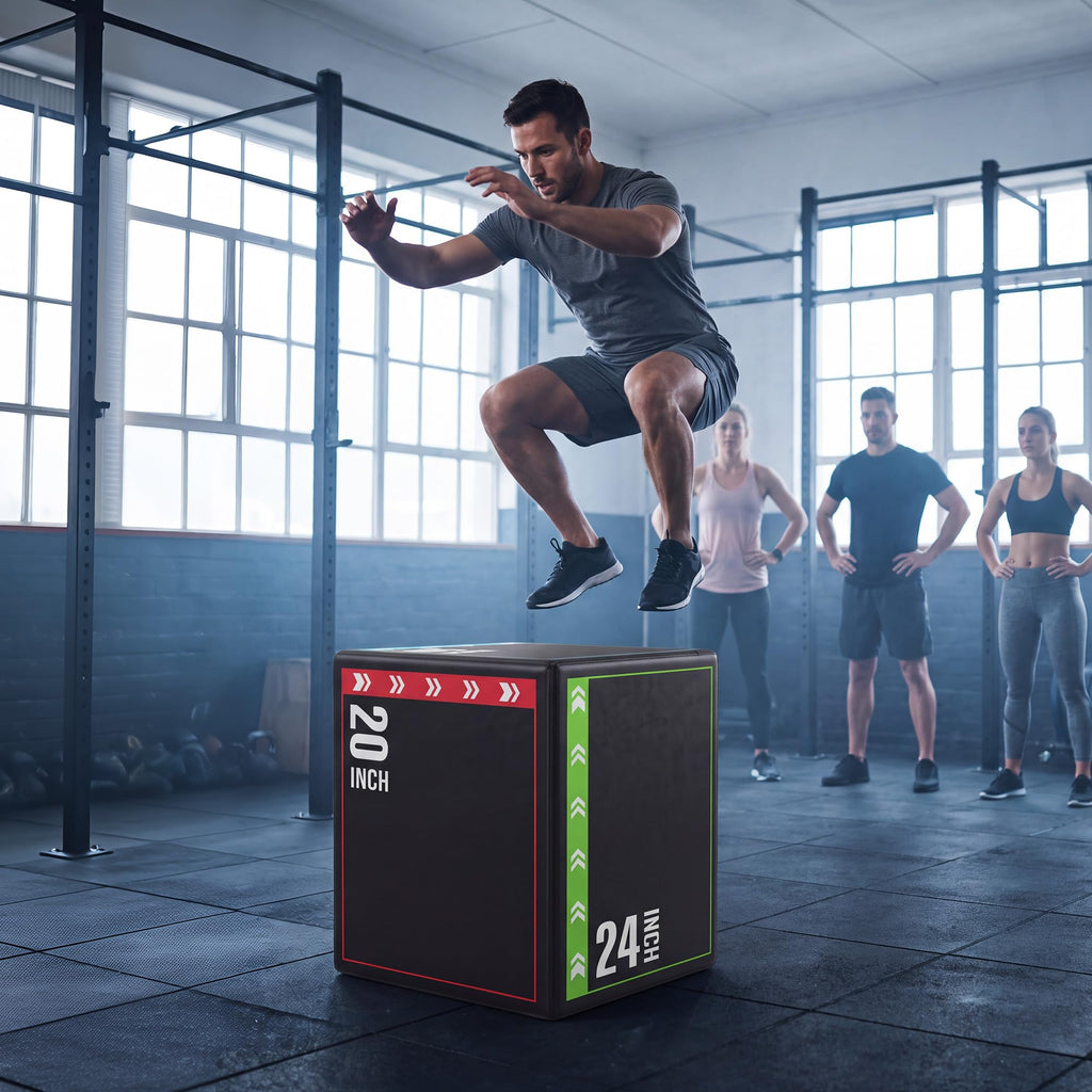 3 in 1 Plyometric Jump Box with Non-Slip Surface J7448