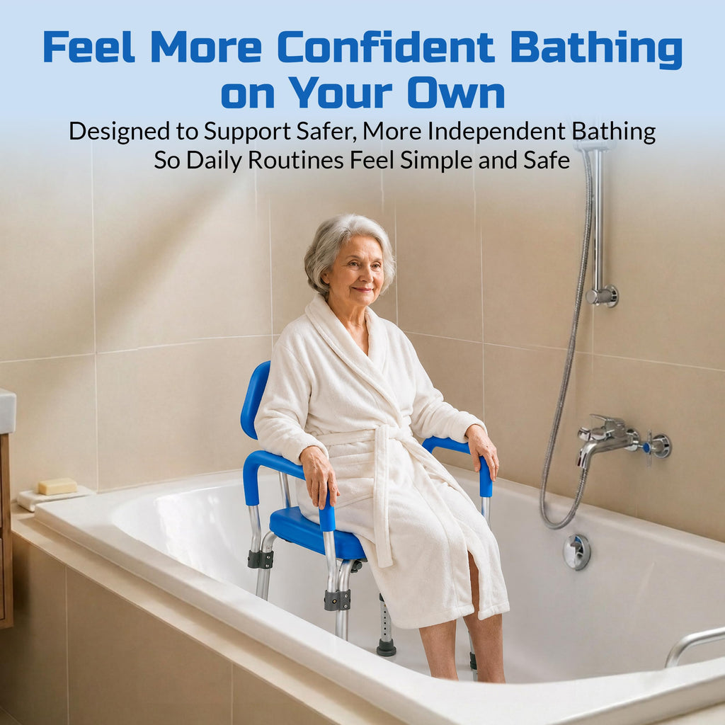 Padded Shower & Bath Chair with Armrests and Back X807412