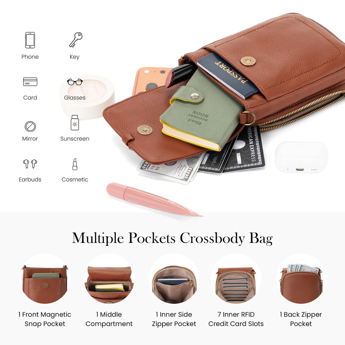 Genuine Leather Small Crossbody Bag W121764