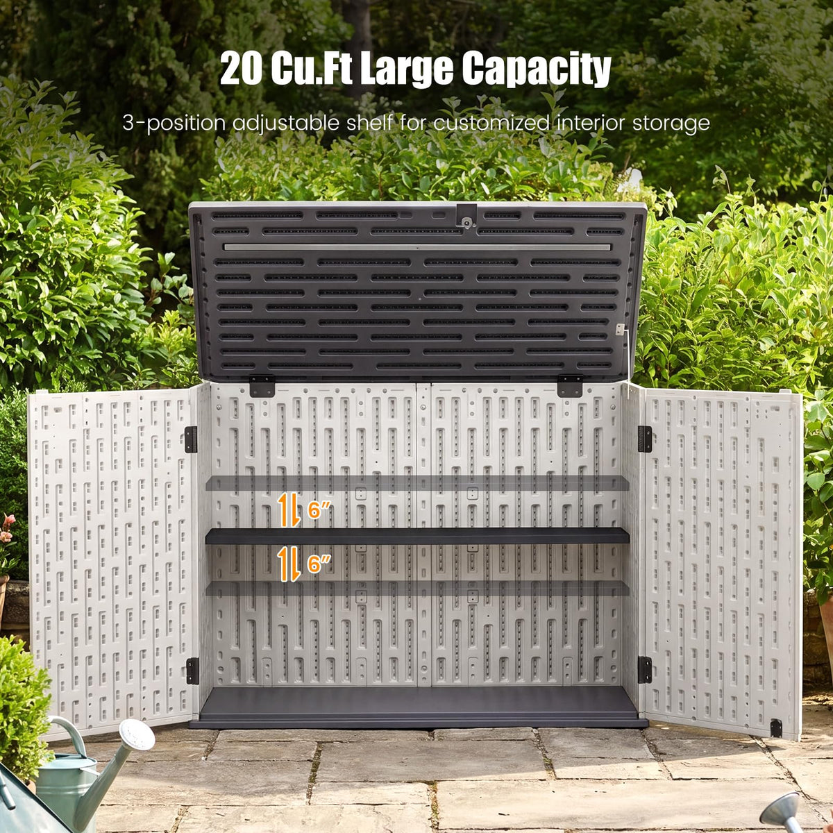 20 Cu.Ft Outdoor Storage Cabinet with Adjustable Shelf N73781