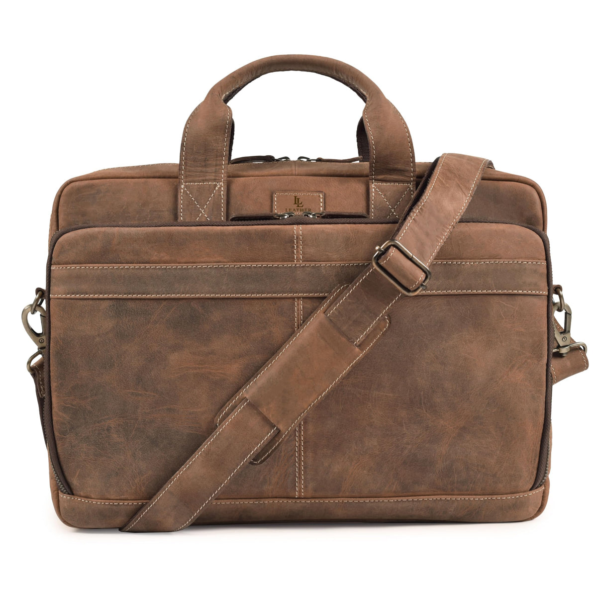 Full Grain Leather Messenger Bag T8874