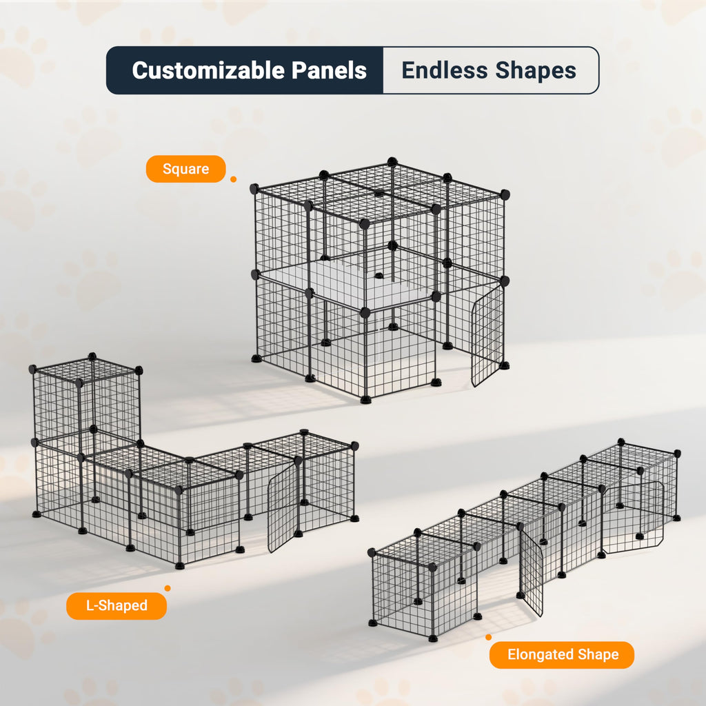 Foldable Black Wire Metal Cat Playpen J444