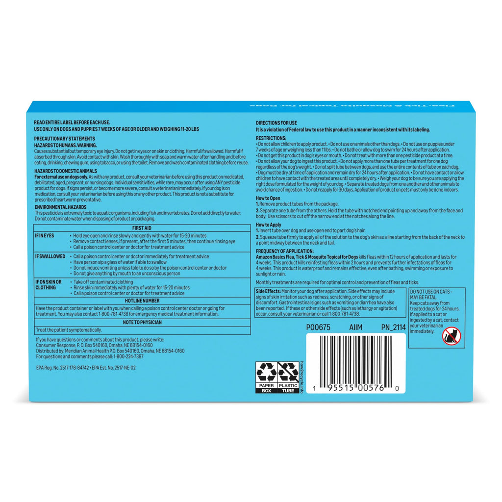 Flea, Tick & Mosquito Topical Treatment for Medium Dogs, 6 Count P92698