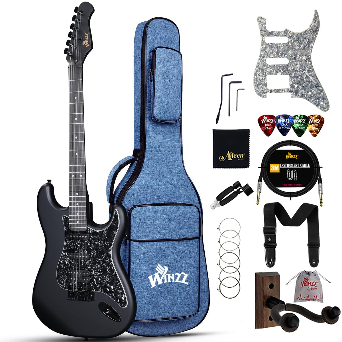 Full Size HSS Electric Guitar with 12 Accessories K654