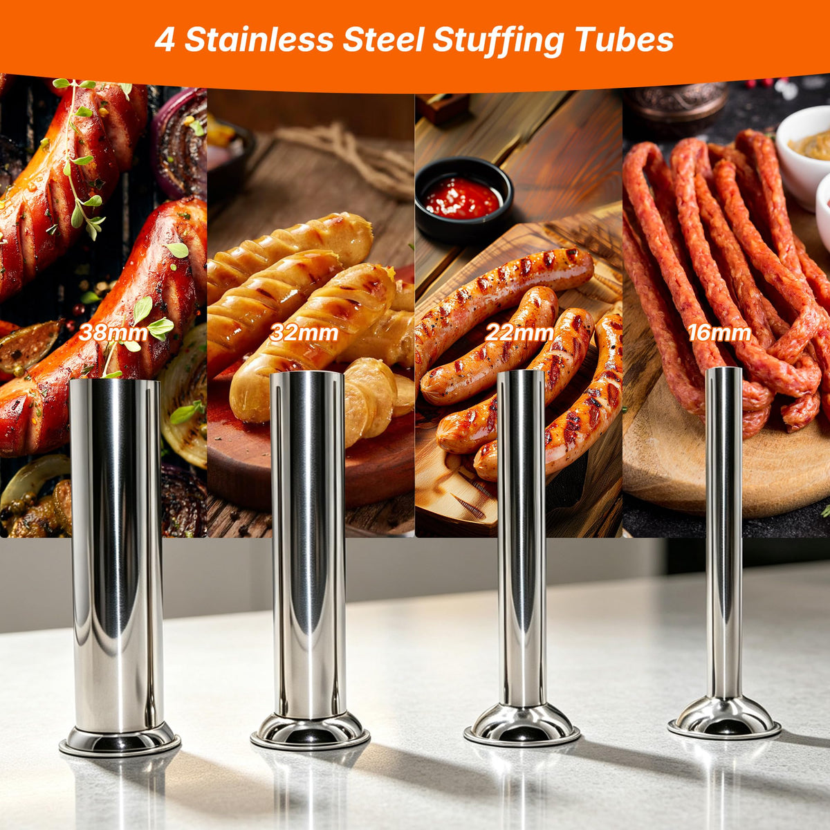 Stainless Steel Vertical Sausage Stuffer 15Lb Y994207