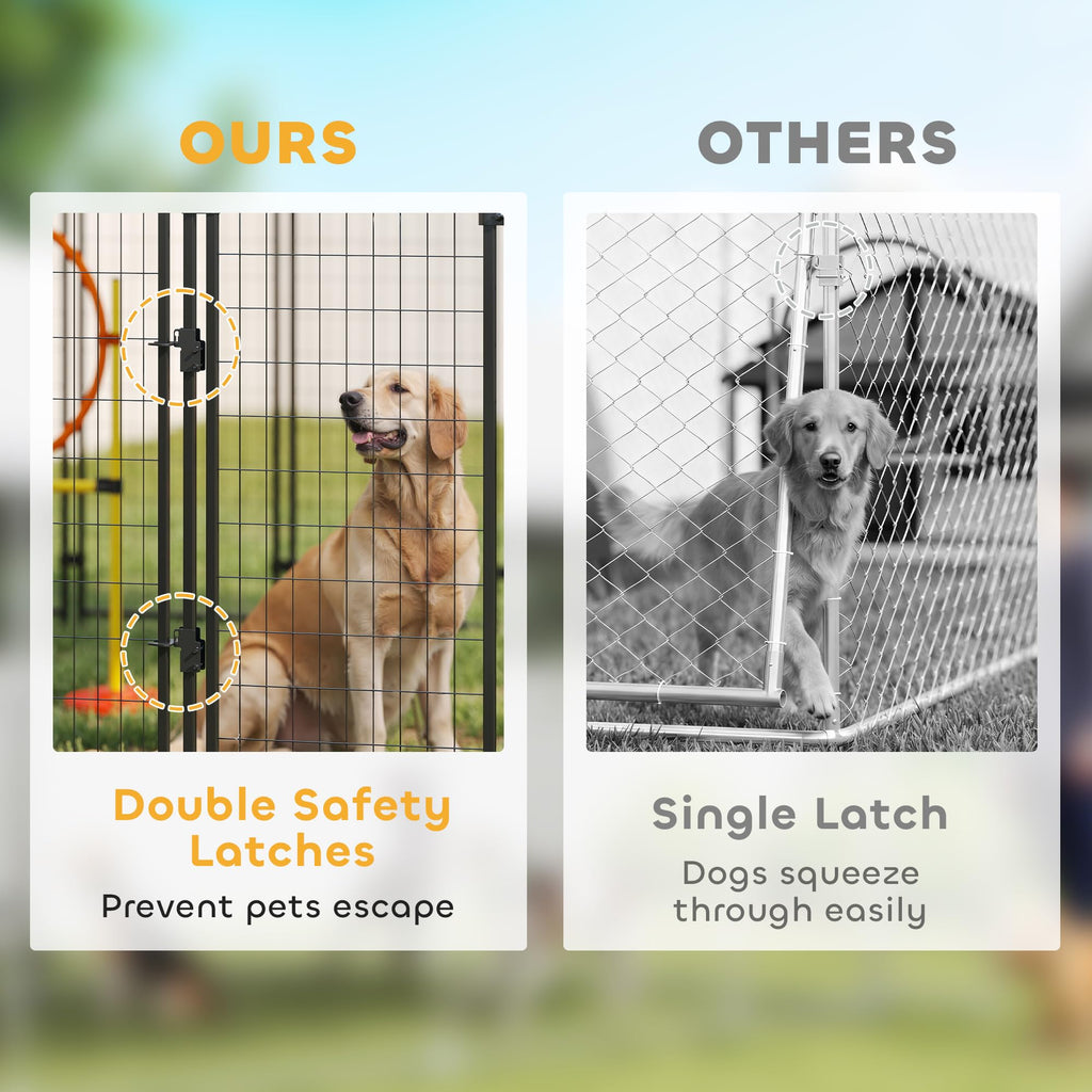 Outdoor Dog Kennel with Roof, 6' x 4' x 6' Heavy Duty Welded Wire Dog Playpen Enclosure P527