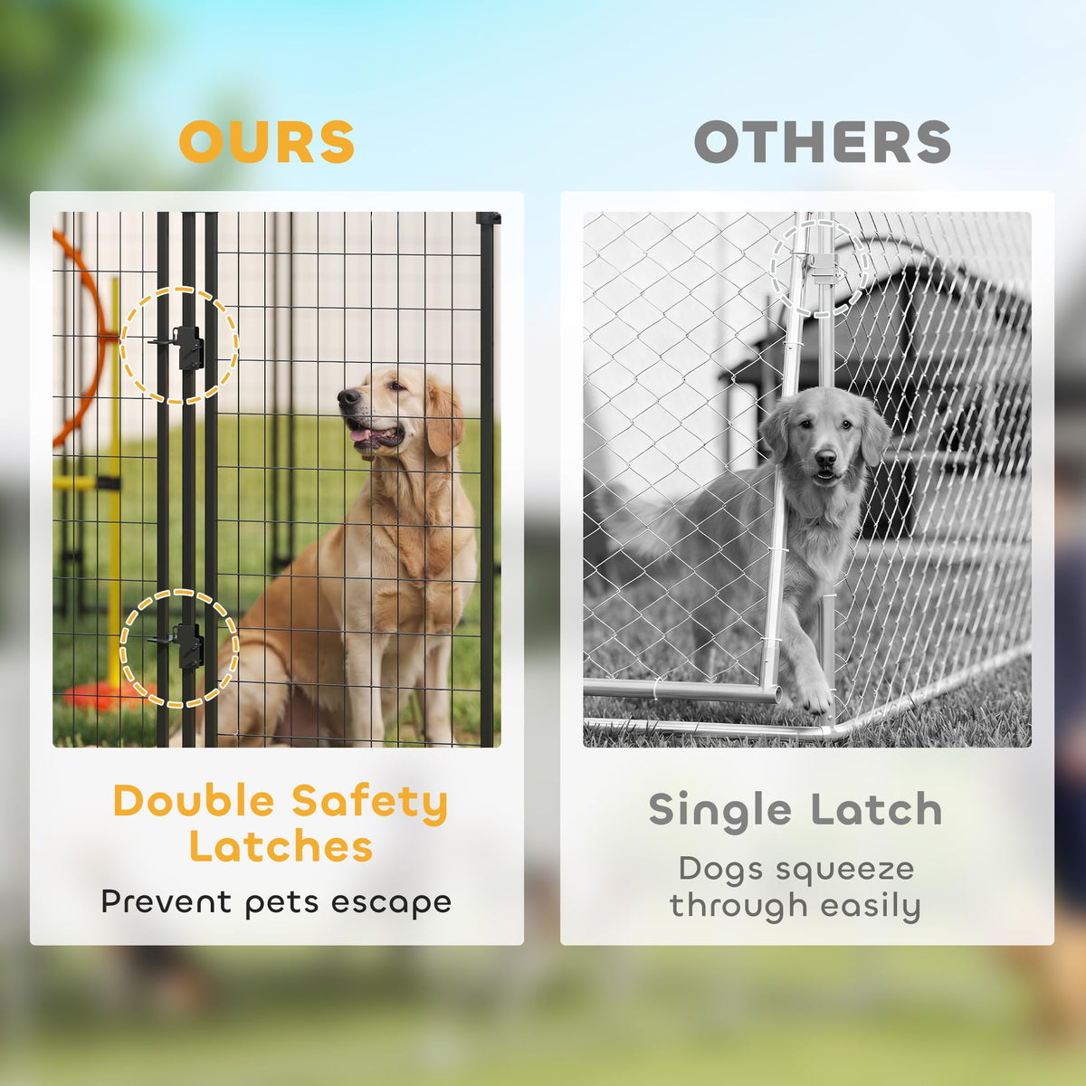 Outdoor Dog Kennel with Roof, 6' x 4' x 6' Heavy Duty Welded Wire Dog Playpen Enclosure P527