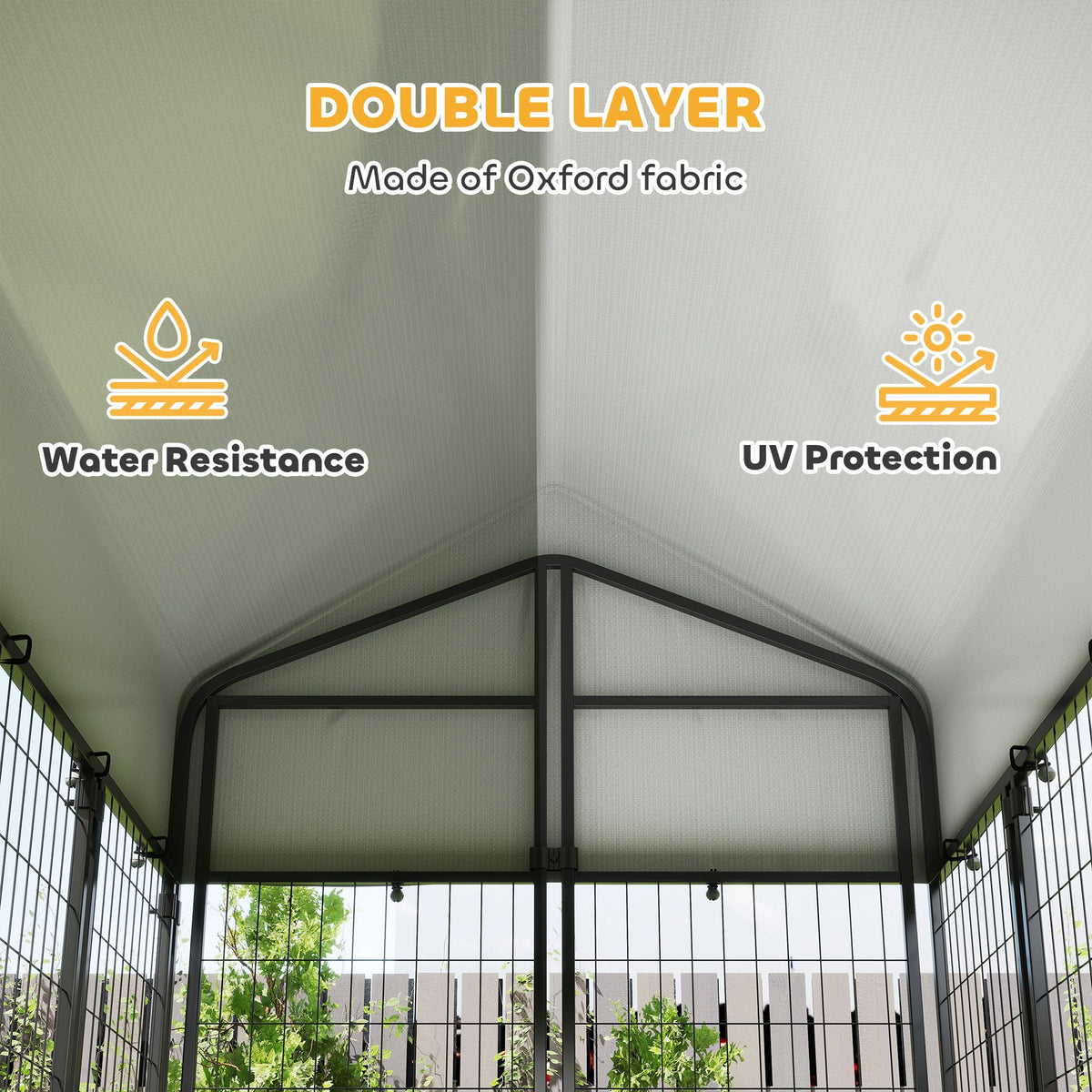 Outdoor Dog Kennel with Roof, 6' x 4' x 6' Heavy Duty Welded Wire Dog Playpen Enclosure P527