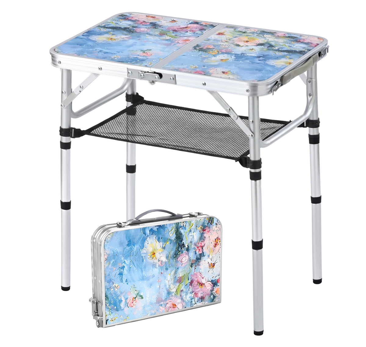Portable 3 Adjustable Height Folding Outdoor Side Table T7010