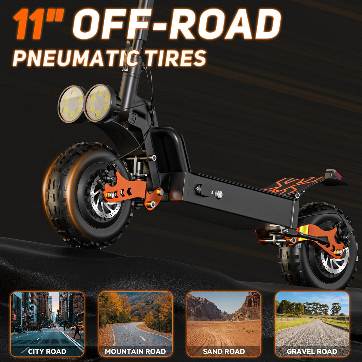 2400W Dual Motor 70 Miles Range 30MPH Foldable Off Road Electric Scooter X96081