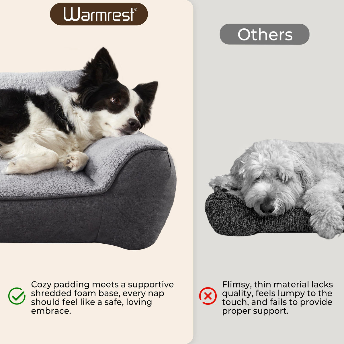 Extra Thick Orthopedic Bolster Dog Bed T6497