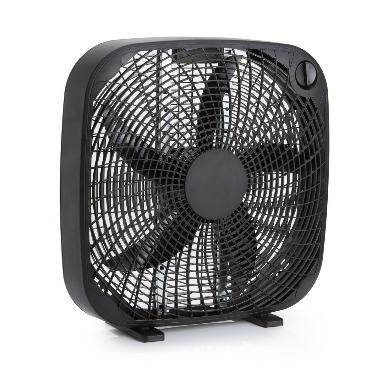 Black 20-Inch 3-Speed Box Fan with Carry Handle S51558