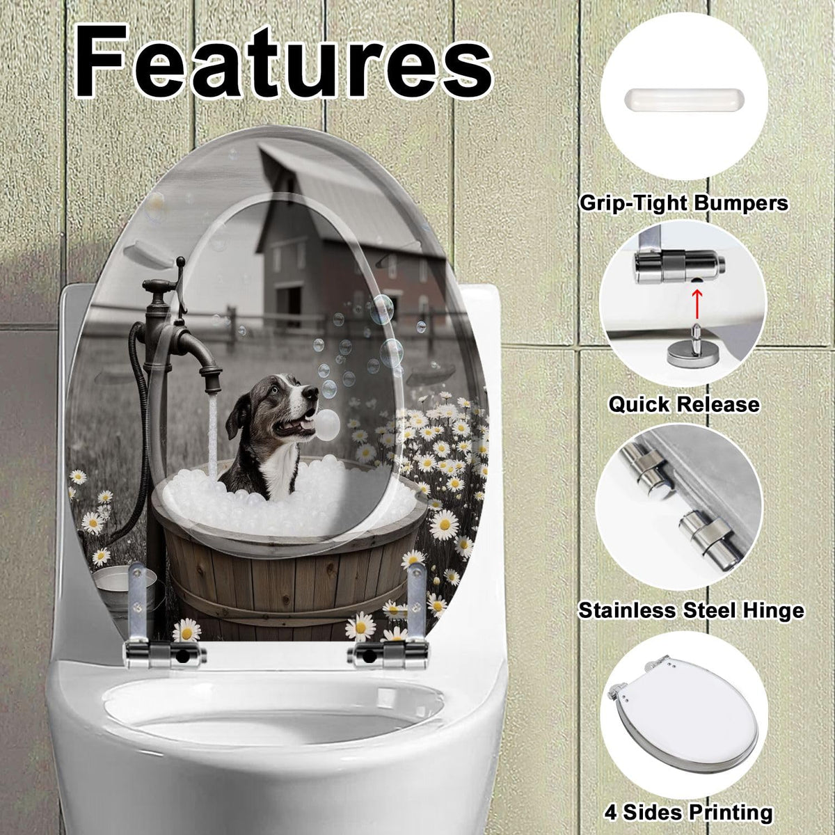 Elongated Slow Close Resin Toilet Seat U817477