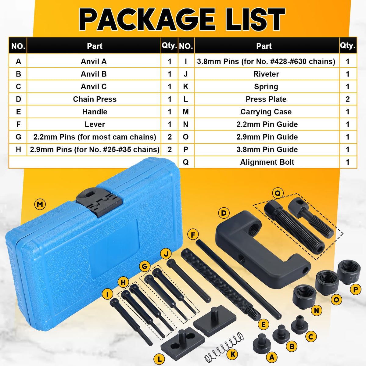 Motorcycle Chain Breaker Tool Kit W512