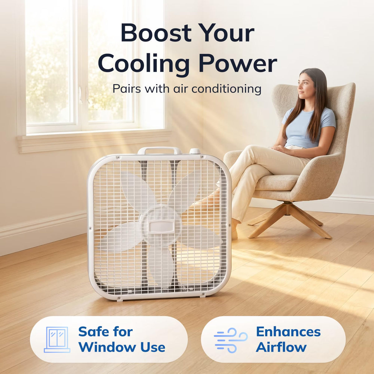 20 Inch 3-Speed Box Fan White X74143