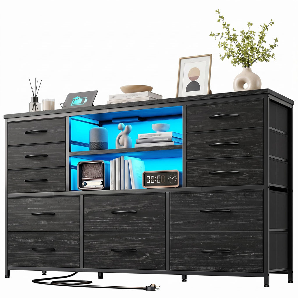 Black Wood Grain Dresser W2738