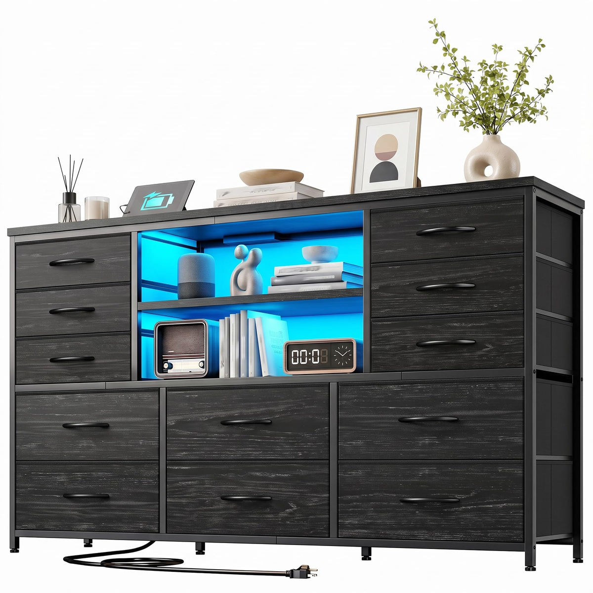 Black Wood Grain Dresser W2738