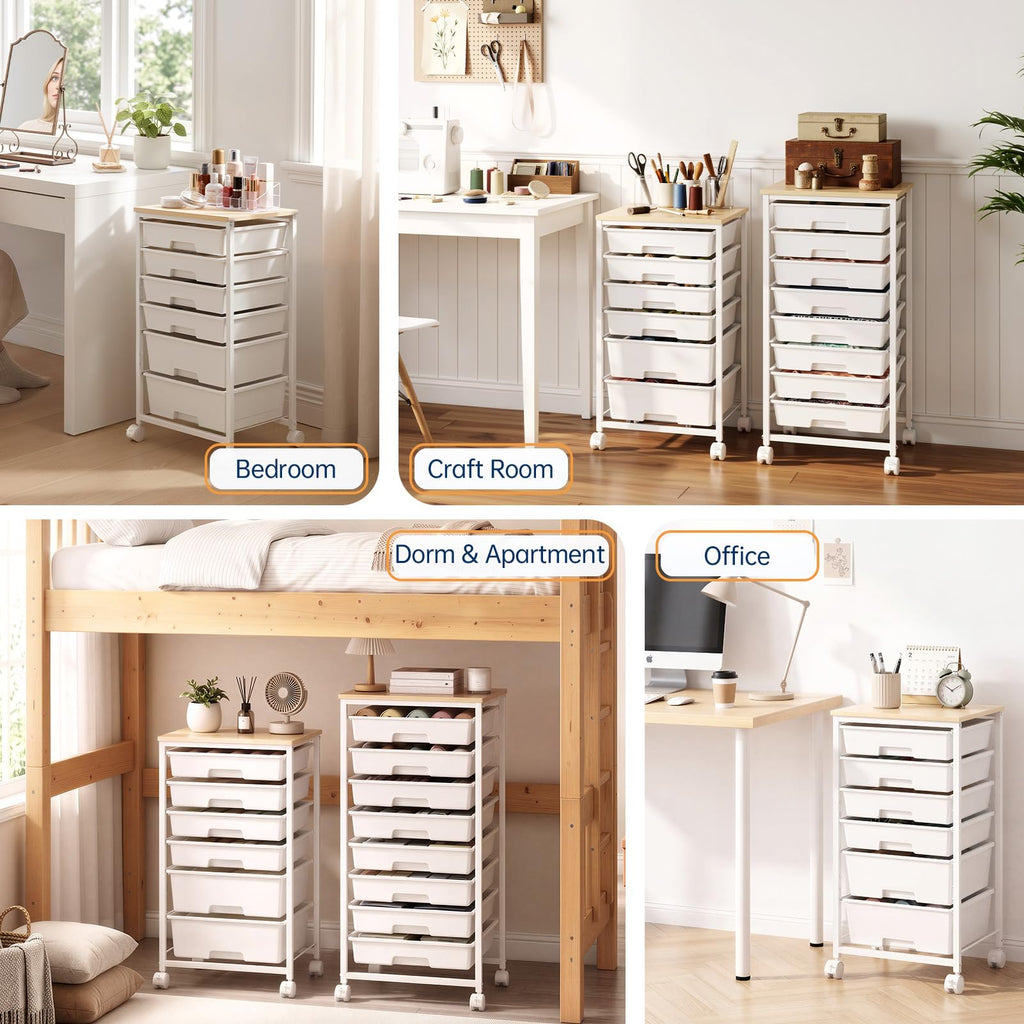 Rolling Storage Cart with 6 Drawers S21359