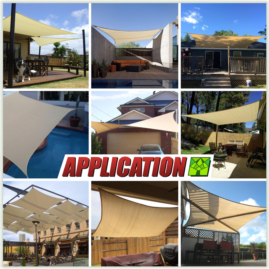 16' x 16' Blue Rectangle Sun Shade Sail A36014