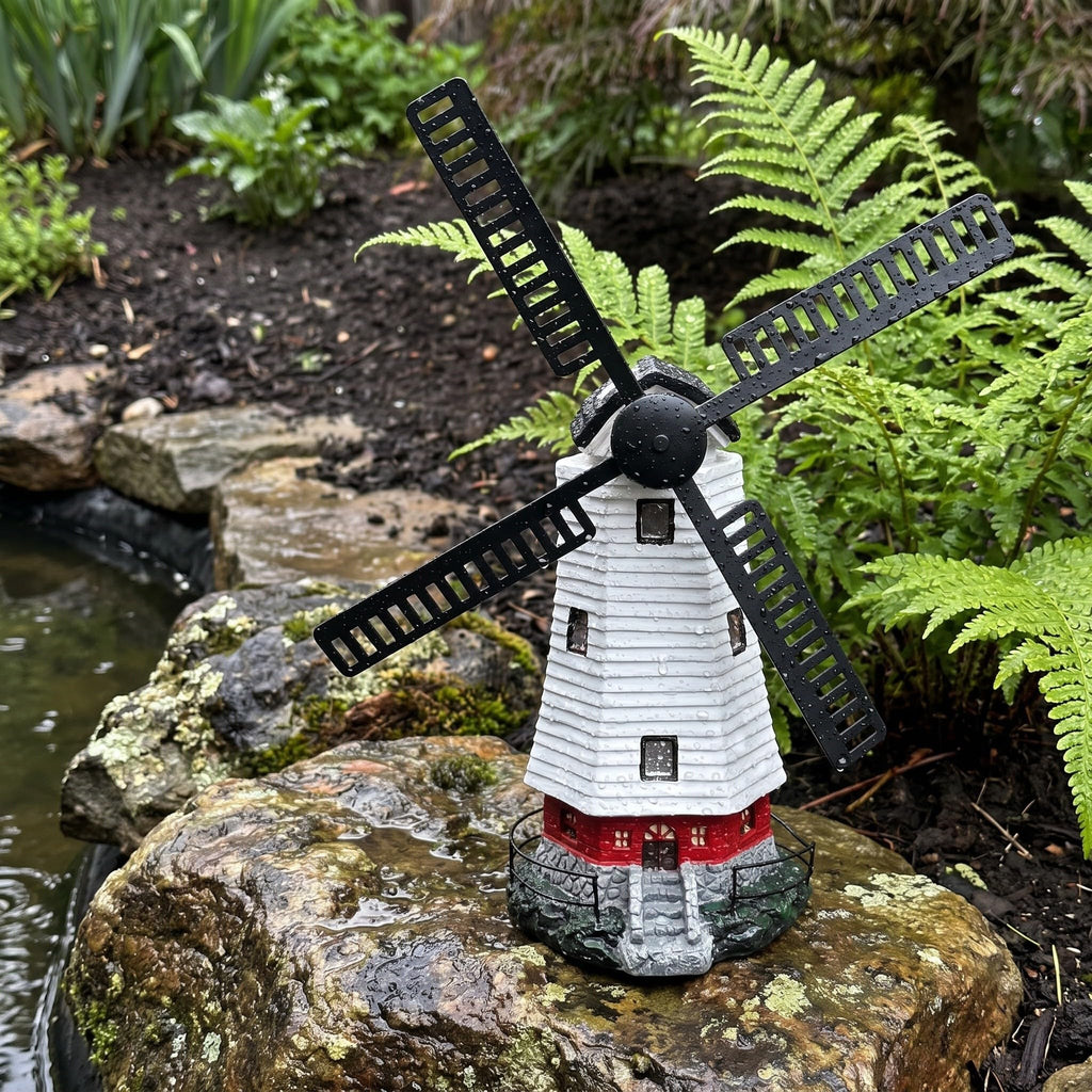 Solar Powered Lighthouse Statue 13 inch Y4943
